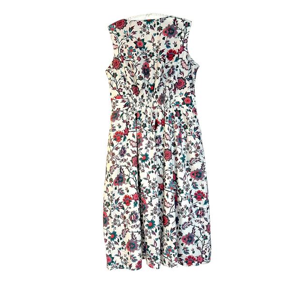 Coldwater Creek Size PM Cotton Floral Fit & Flare Dress Sleeveless Cottagecore - Picture 4 of 8